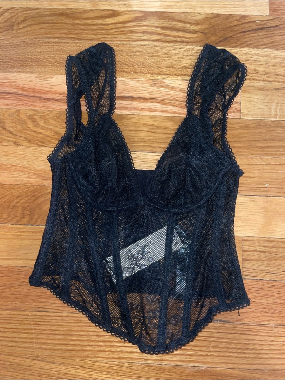 Black Lace Bustier Tank Top - Women Intimates